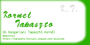 kornel tapaszto business card