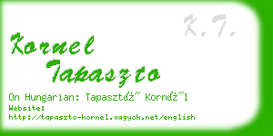 kornel tapaszto business card